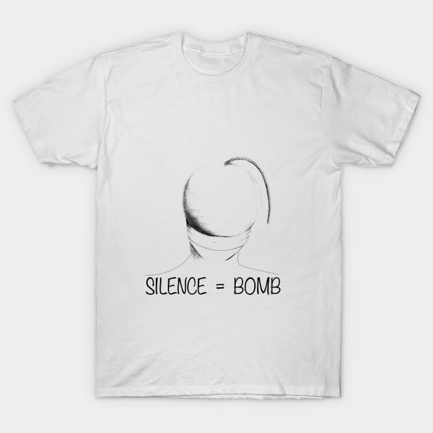 silence is a bomb T-Shirt by bamieh84